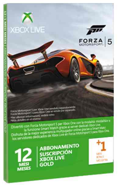 Tarjeta Xbox Live Gold 12 Meses 1 Mes Forza 5 X360xbox One